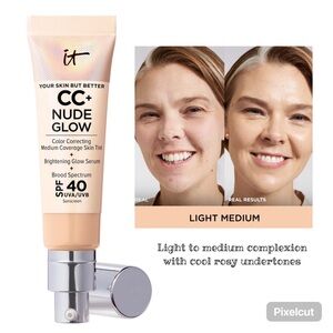 IT COSMETICS CC+ Nude Glow Medium Coverage Skin Tint-Light Medium NEW IN BOX